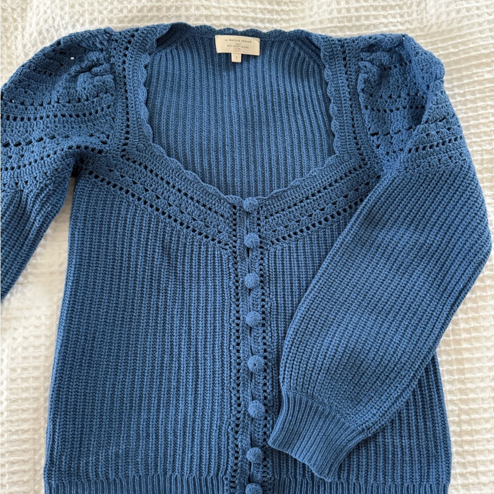 Sezane Winter Blue Moira Sweater Small